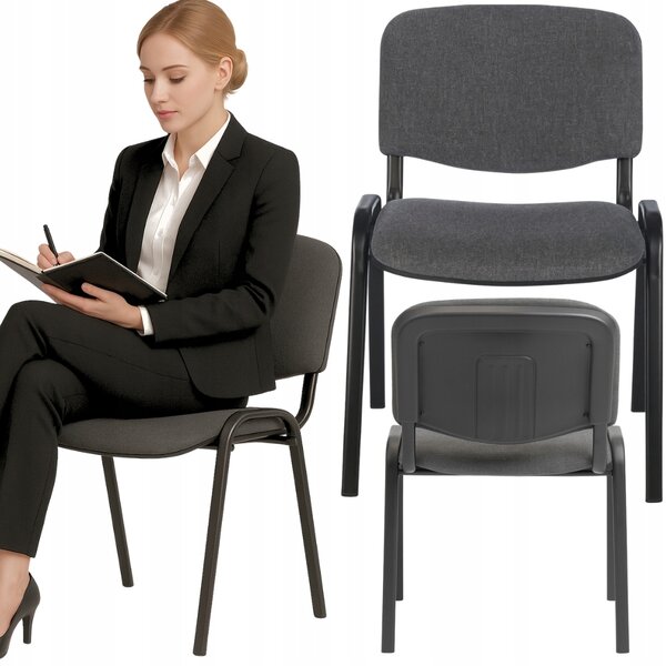 Konferenční židle Bankietowo ergonomická šedá čalouněná látkou