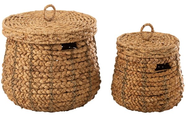Set dvou úložných košů z přírodních vláken J-Line Tine 50/37 cm