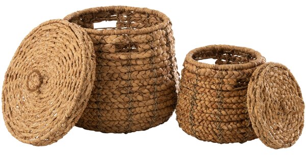 Set dvou úložných košů z přírodních vláken J-Line Tine 50/37 cm