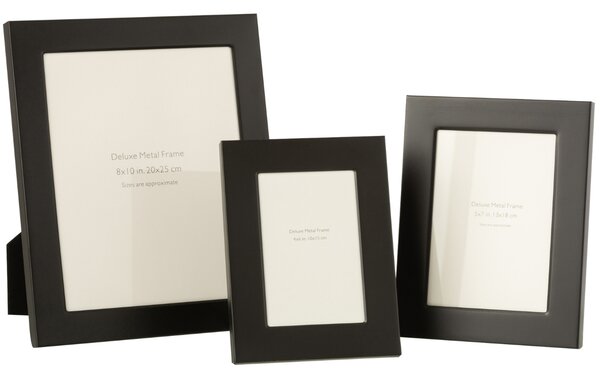 Černý kovový fotorámeček J-Line Sabon 20,5 x 15,5 cm