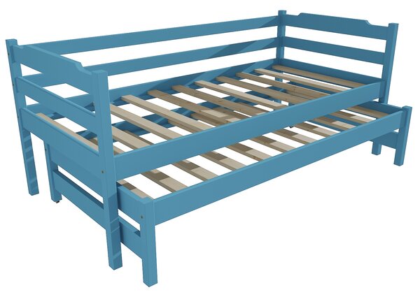Vomaks Dětská postel s výsuvnou přistýlkou DPV 014 Rozměr: 80 x 180 cm, Povrchová úprava: netransparentní barva modrá