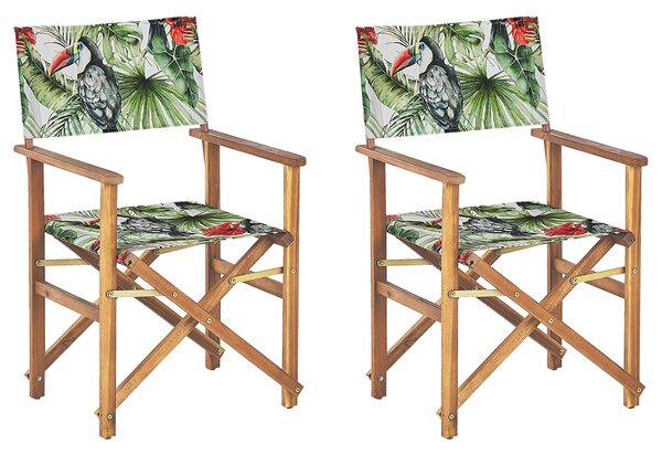 Sada 2 zahradních židlí CINE Akáciové dřevo Zelená