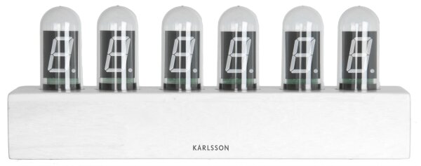 KARLSSON Stolní hodiny Cathode bílé 28 × 7,5 × 11 cm