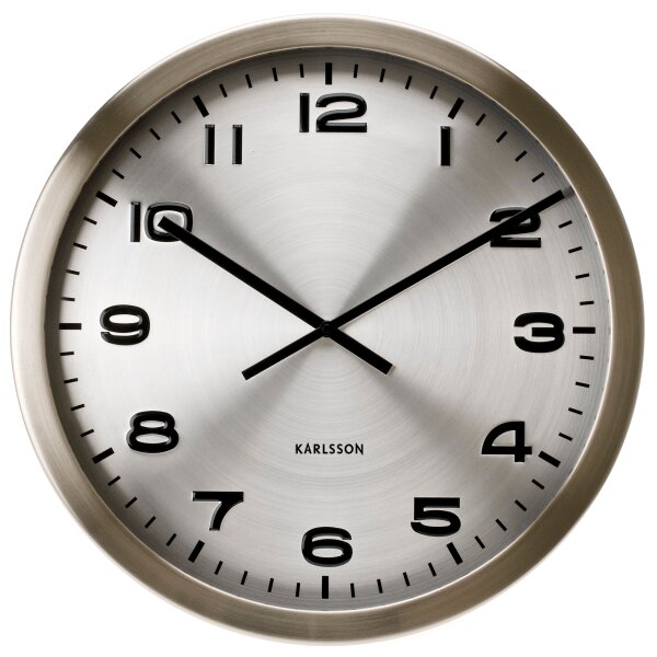 KARLSSON Nástěnné hodiny Maxie stříbrné 50 × 6 cm