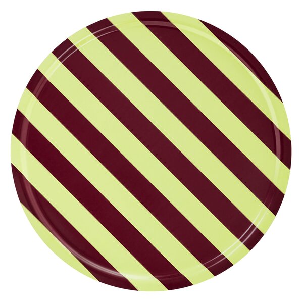 HEM Podnos Stripe, Butter / Burgundy, Medium