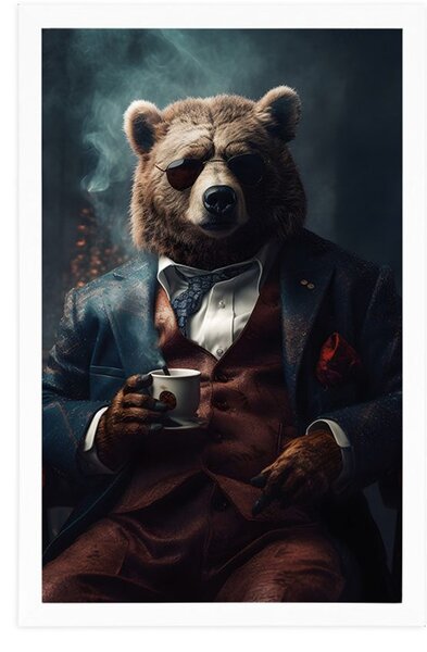 Plakát zvířecí gangster medvěd