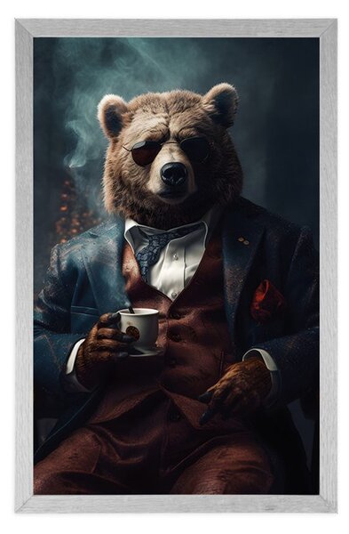 Plakát zvířecí gangster medvěd