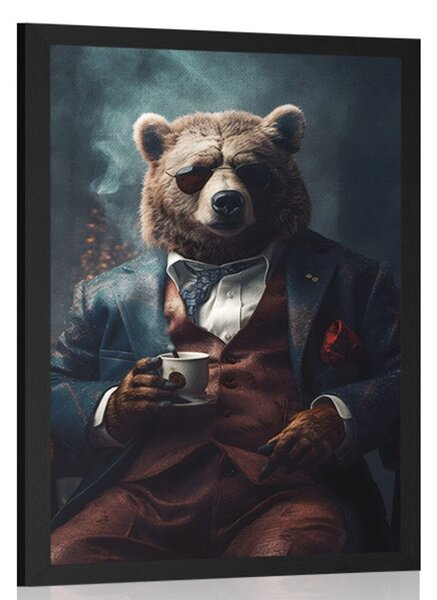 Plakát zvířecí gangster medvěd
