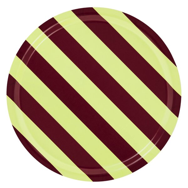 HEM Podnos Stripe, Butter / Burgundy, Medium