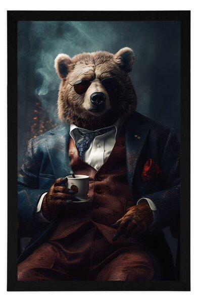 Plakát zvířecí gangster medvěd
