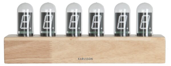 KARLSSON Stolní hodiny Cathode dřevěné 28 × 7,5 × 11 cm