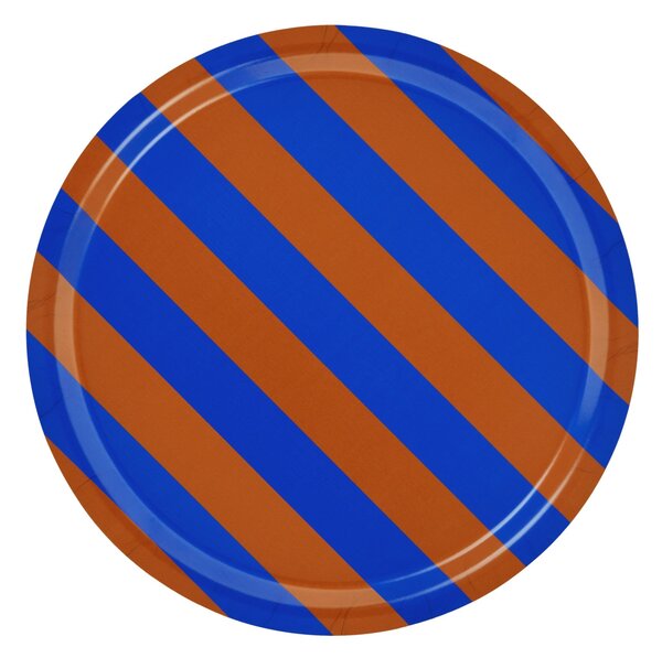 HEM Podnos Stripe, Terracotta / Cobalt,, Large