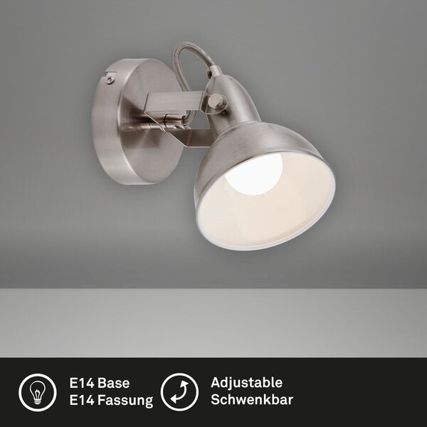 BRILO 2049012 Bodové svítidlo pr. 10 cm 1x E14 40W satén-bílé (starý kód: BRILO 2049-012) - BRILO