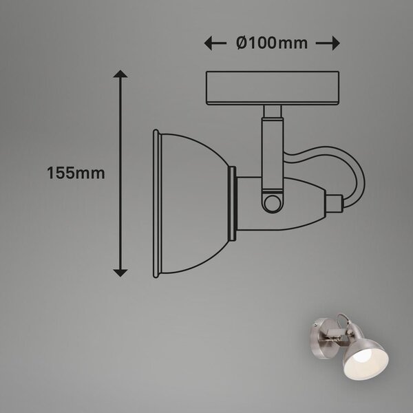 BRILO 2049012 Bodové svítidlo pr. 10 cm 1x E14 40W satén-bílé (starý kód: BRILO 2049-012) - BRILO