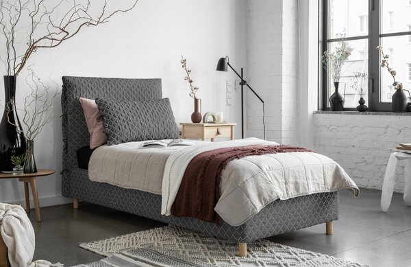 -25 % Dny MOMENTI– Šedá čalouněná jednolůžková postel Miuform Sleepy Luna 90 x 200 cm