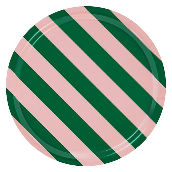 HEM Podnos Stripe, Pink / Emerald, Large