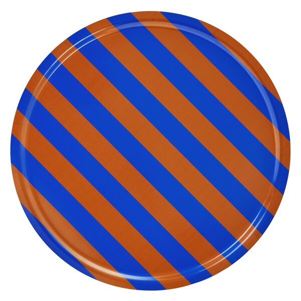 HEM Podnos Stripe, Terracotta / Cobalt,, Large