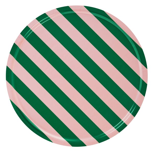 HEM Podnos Stripe, Pink / Emerald, Large