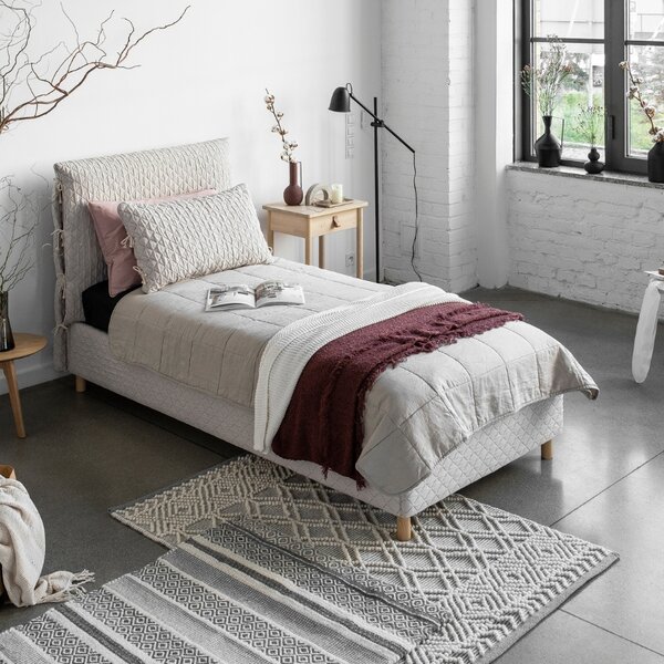 -25 % Dny MOMENTI– Šedá čalouněná jednolůžková postel Miuform Sleepy Luna 90 x 200 cm