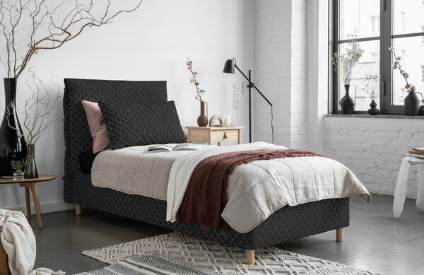 -25 % Dny MOMENTI– Černá čalouněná jednolůžková postel Miuform Sleepy Luna 90 x 200 cm