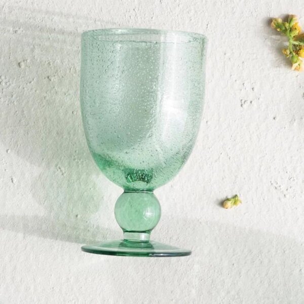 Zelená sklenice na víno J-Line Lina 370 ml