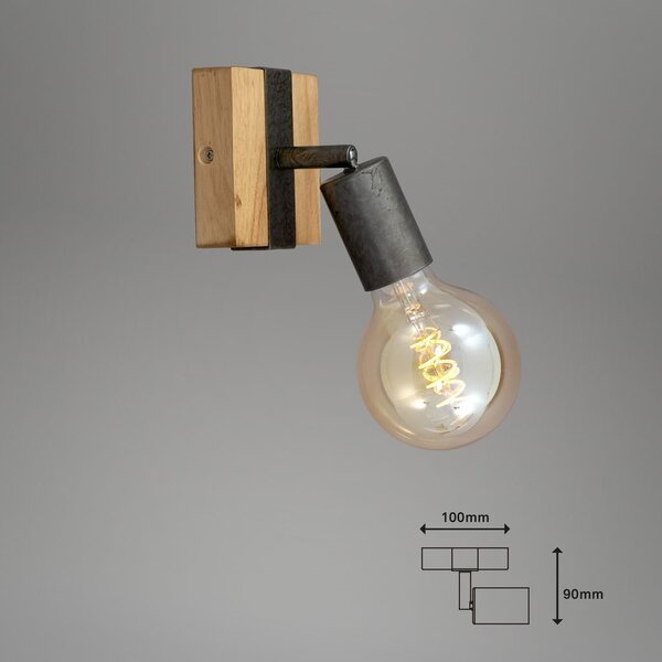 BRILO 2900011 Bodové svítidlo 10,3 cm 1x E27 25W šedá (starý kód: BRILO 2900-011) - BRILO