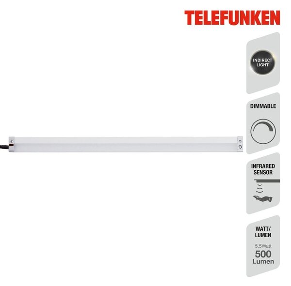 TF 202904TF TELEFUNKEN svítidlo pod skříňku s čidlem, 50 cm, 9 W, 700 lm, stříbrná - BRILONER