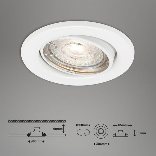 BRILO 7050036 3ks sada LED vestavné svítidlo, pr. 8,6 cm, 5 W, bílé (starý kód: BRILO 7050-036) - BRILO