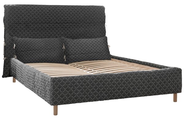 -25 % Dny MOMENTI– Šedá čalouněná dvoulůžková postel Miuform Sleepy Luna 160 x 200 cm