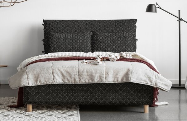 -25 % Dny MOMENTI– Černá čalouněná dvoulůžková postel Miuform Sleepy Luna 180 x 200 cm