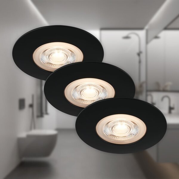 BRI 7046035 3ks sada LED vestavné svítidlo, pr. 9 cm, 5 W, černá (starý kód: BRI 7046-035) - BRILONER