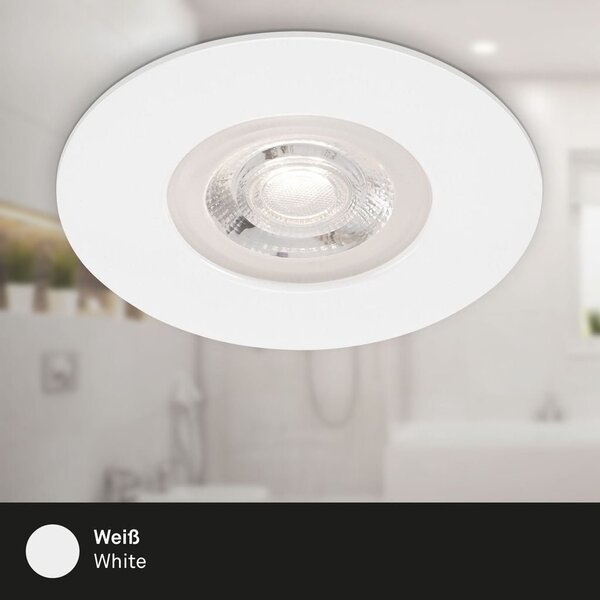 BRILO 7998-046 LED vestavná svítidla, pr.9 cm, 4x LED, 4,9 W, 480 lm, matná bílá - BRILO