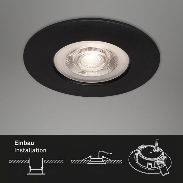 BRI 7046035 3ks sada LED vestavné svítidlo, pr. 9 cm, 5 W, černá (starý kód: BRI 7046-035) - BRILONER