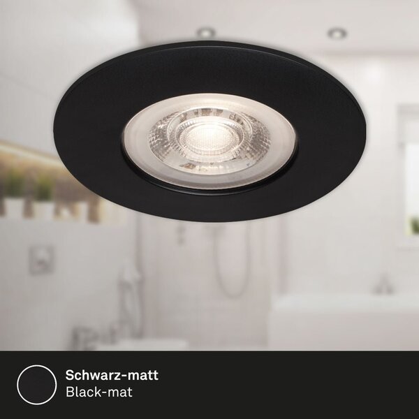 BRI 7046035 3ks sada LED vestavné svítidlo, pr. 9 cm, 5 W, černá (starý kód: BRI 7046-035) - BRILONER