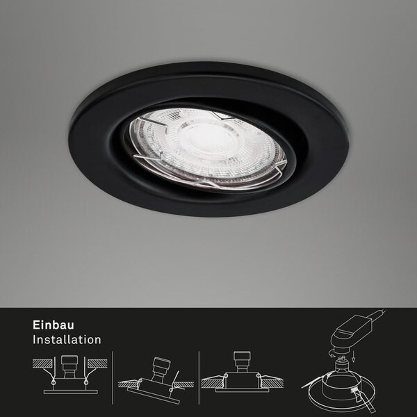 BRI 7147035 3ks LED vestavné svítidlo, pr. 8,6 cm, 5 W, černá (starý kód: BRI 7147-035) - BRILONER