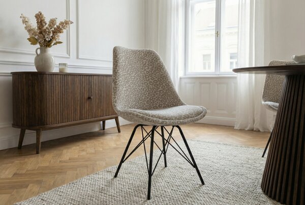 2SET jídelní židle SCANDINAVIA RETRO leopard / černá Nábytek | Jídelní prostory | Jídelní židle | Klasické