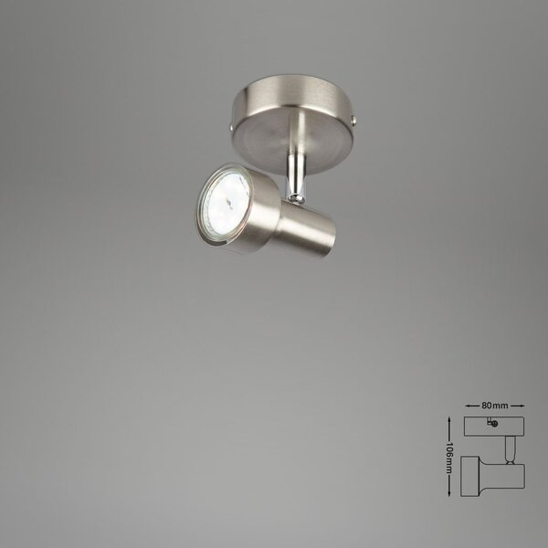 BRI 2843012 Bodové svítidlo pr. 8 cm 1xGU10 3W 250lm matný nikl (starý kód: BRI 2843-012) - BRILONER
