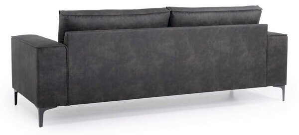 Antracitová pohovka z imitace kůže 224 cm Copenhagen – Scandic