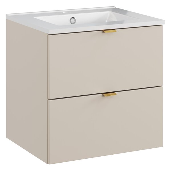 Comad Koupelnová skříňka s keramickým umyvadlem Dalia Cashmere 50 cm - kašmír