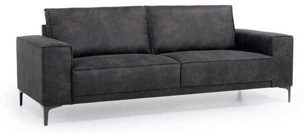Antracitová pohovka z imitace kůže 224 cm Copenhagen – Scandic