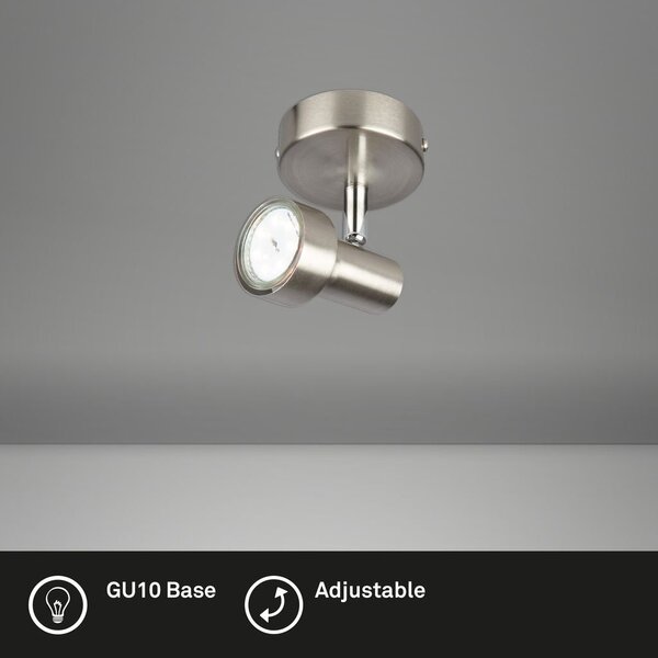 BRI 2843012 Bodové svítidlo pr. 8 cm 1xGU10 3W 250lm matný nikl (starý kód: BRI 2843-012) - BRILONER