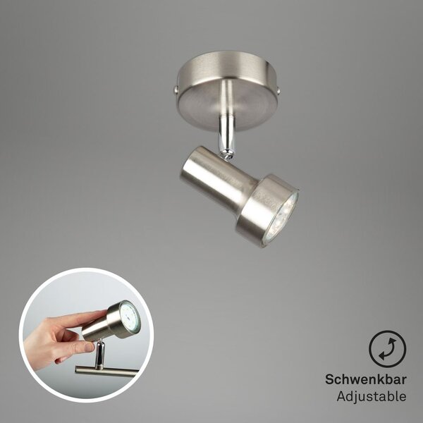 BRI 2843012 Bodové svítidlo pr. 8 cm 1xGU10 3W 250lm matný nikl (starý kód: BRI 2843-012) - BRILONER