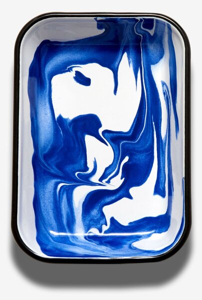 BORNN Střední smaltovaný modrý pekáč 16 × 11 × 4 cm