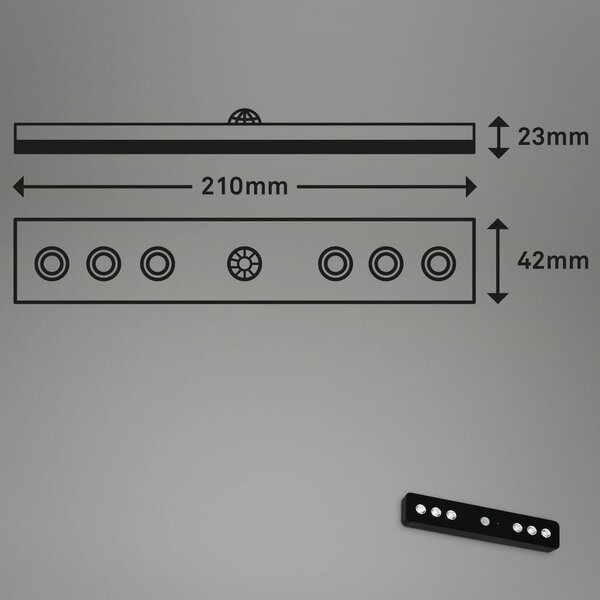 BRI 2268-065 LED Lero Indoor 21 cm 6x0,08W 5lm černá - BRILONER