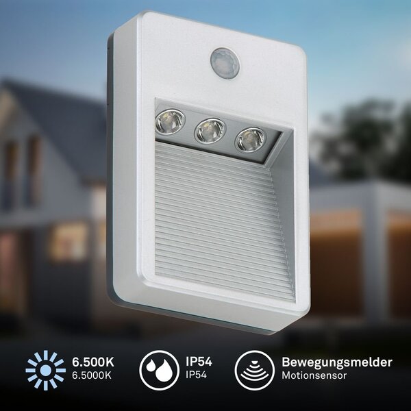BRI 2278031 LED venkovní svítidlo s čidlem 12,6 cm 3x0,06W 5lm titan (starý kód: BRI 2278-031) - BRILONER