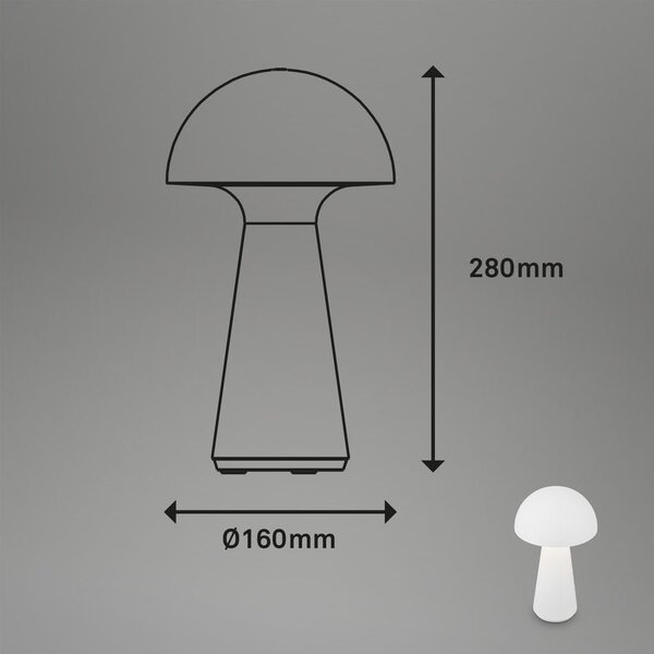BRILO 7421016 LED nabíjecí stolní lampa 28 cm 2,6W 300lm bílé - BRILO