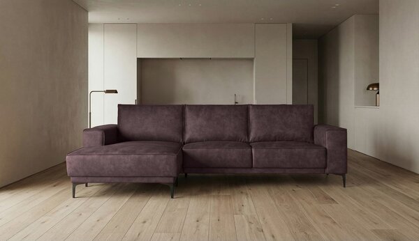 Tmavě hnědá rohová pohovka z imitace kůže (levý roh) Copenhagen – Scandic