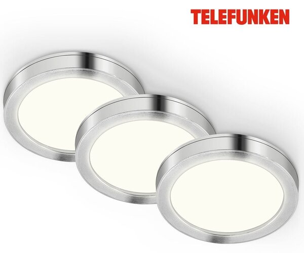 TF 205009TF TELEFUNKEN 3ks sada skříňkové svítidlo, pr. 6 cm, 1,8 W, 170 lm, hliník - BRILONER