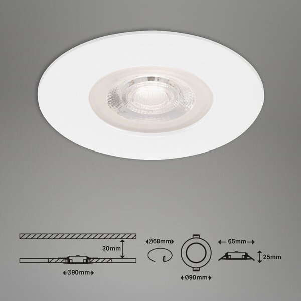 BRI 7046036 3ks sada LED vestavné svítidlo, pr. 9 cm, 5 W, bílé (starý kód: BRI 7046-036) - BRILONER