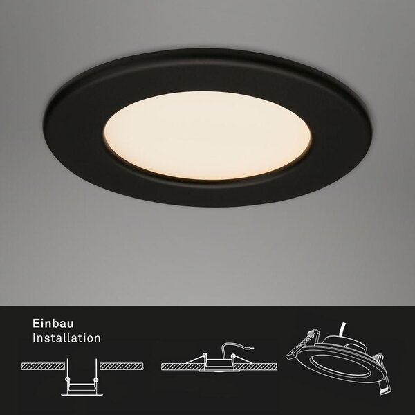 BRI 7053035 3ks sada LED vestavné svítidlo, pr. 11,5 cm, 6 W, 650 lm, černá (starý kód: BRI 7053-035) - BRILONER